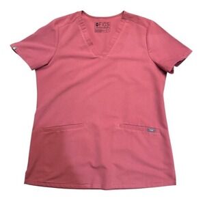 FIGS Technical Collection Womens Scrub Top V Neck Pink Size M PO# 1483 Quartz